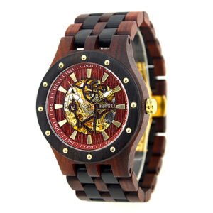 BEWELL W131B Luxury Quartz Drive Vintage Style Wooden Watch