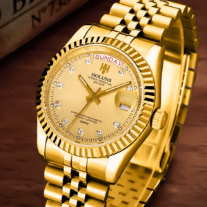 HOLUNS Men's Luxury Two-Tone Waterproof Quartz Watch